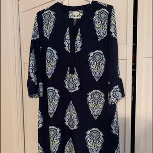 Crown & Ivy Navy Dress with Paisley Design
